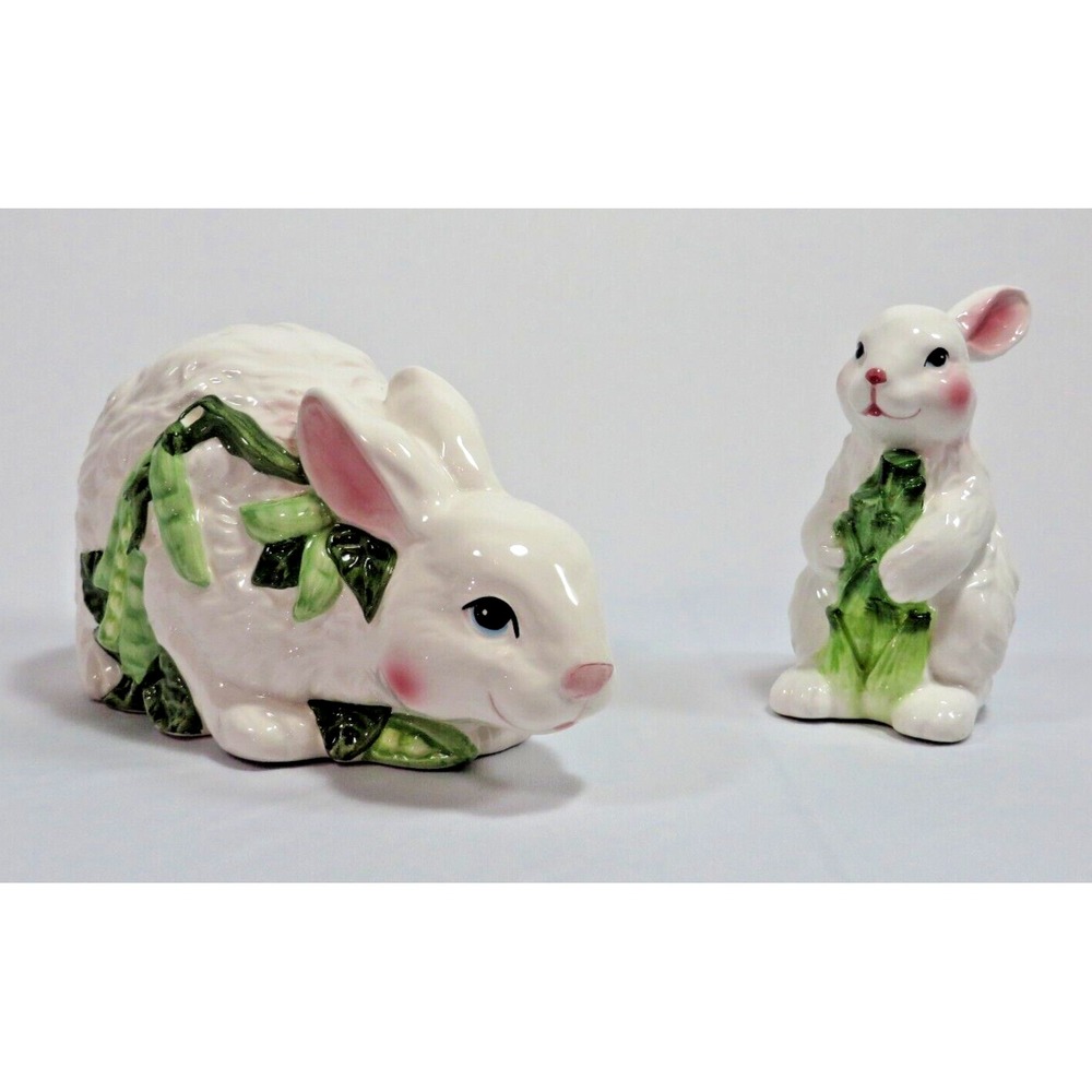 Vintage Bloom Rite 2 Ceramic Bunnies Easter Spring Rabbit Bunny Decorative‎